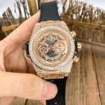 Top Grade Hublot Big Bang Unico Sapphire Watch Rose Gold Iced Out Bracelet